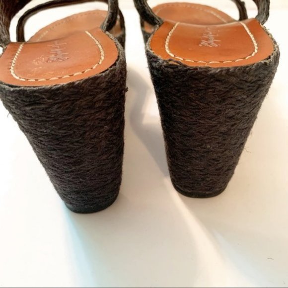 Elizabeth & James Boca Black Platform Espadrilles Sandals 8 - Picture 3 of 9